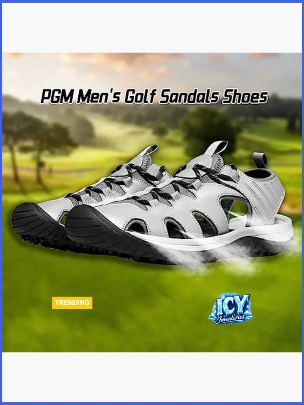Closed Toe Sport Sandals with Anti-Slip Spikes, Breathable Golf Shoes
